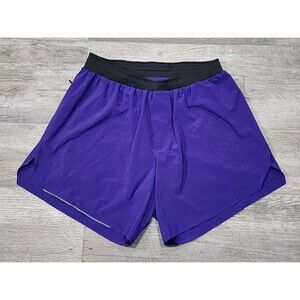 Lululemon Mens Fast Free Athletic Running Shorts  Purple Lined Gym Yoga Sizes S